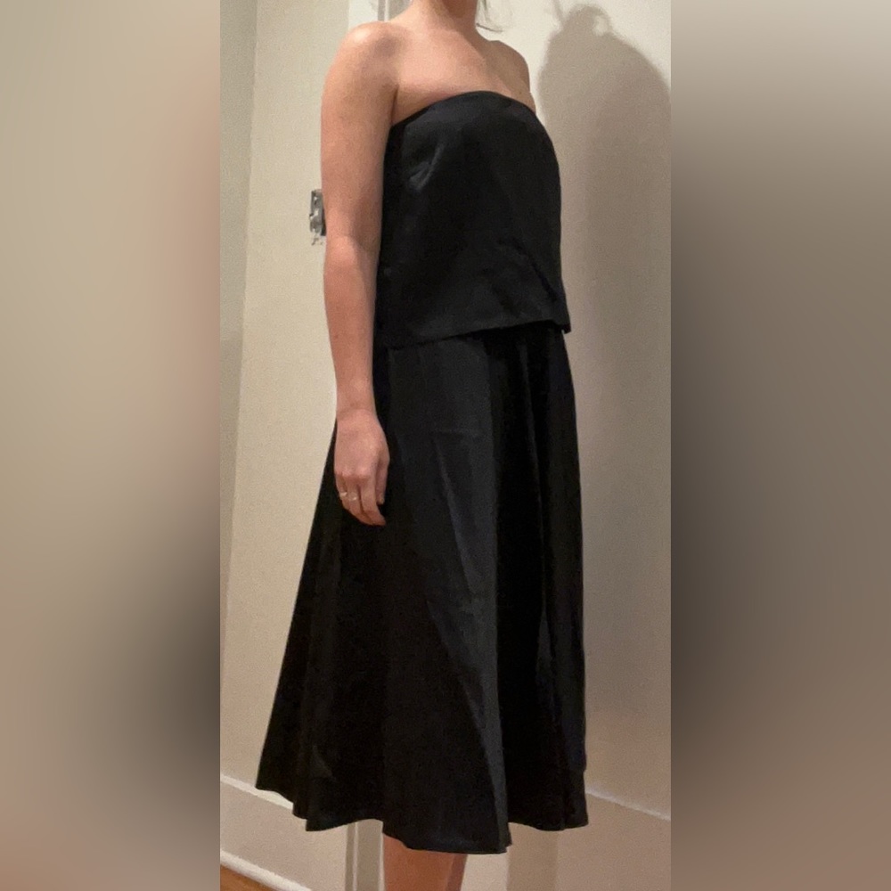 CO satin flounce cocktail dress NWT